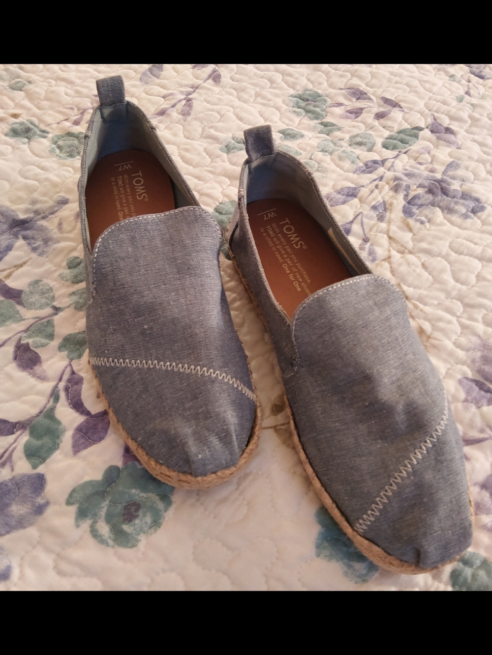 Toms Women’s Slip-On Espadrilles in Denim Gray